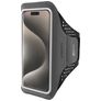 Mobiparts Comfort Fit Telefoonhouder Hardlopen iPhone 15 Pro Sport Hoesje Neopreen Sportarmband - Zwart