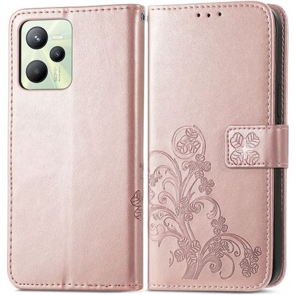 Mobigear Clover Realme C35 Hoesje Bookcase Portemonnee - Roségoud