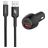 Mobigear Essentials Dual USB / USB-C Autolader Apple Lightning 1 m Power Delivery 48W - Zwart