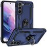 Mobigear Armor Ring Samsung Galaxy S22 Hoesje Hardcase Backcover Shockproof met Ringhouder - Blauw