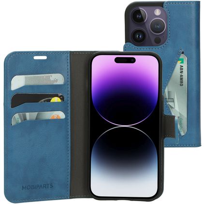 Mobiparts Classic Wallet iPhone 14 Pro Hoesje Bookcase Portemonnee - Steel Blue