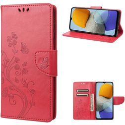 Mobigear Flowers Samsung Galaxy M23 Hoesje Bookcase Portemonnee - Rood