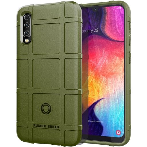 Mobigear Rugged Shield Samsung Galaxy A50 Hoesje Flexibel TPU Backcover Shockproof - Groen