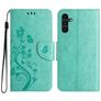 Mobigear Flowers Samsung Galaxy A56 Hoesje Bookcase Portemonnee - Groen