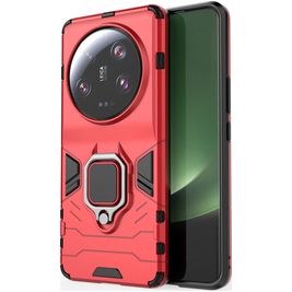 Mobigear Armor Ring Xiaomi 13 Ultra Hoesje Hardcase Backcover Shockproof met Ringhouder - Rood