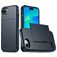 Mobigear Card iPhone 16e Hoesje Hardcase Backcover Shockproof met Pasjeshouder - Blauw