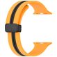 Mobigear Stripe Mag Siliconen Apple Watch Bandje Magneetsluiting - 49/46/45/44 mm - Zwart / Geel