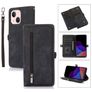 Mobigear Zipper iPhone 14 Hoesje Bookcase Portemonnee - Zwart