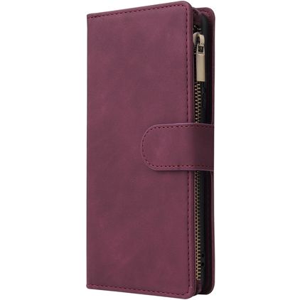 Mobigear Zipper Samsung Galaxy S10 Lite Hoesje Bookcase Portemonnee - Rood