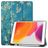Mobigear Tri-Fold Gel iPad 7 (2019) Hoes TPU,Kunstleer Bookcase + Stylus Houder - Amandelbloesem