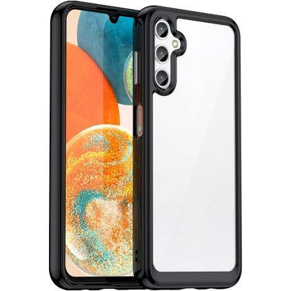 Mobigear Crystal Samsung Galaxy A54 Hoesje Hardcase Backcover - Transparant / Zwart