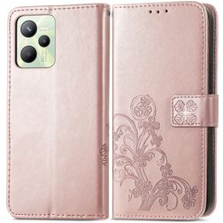 Mobigear Clover Realme C35 Hoesje Bookcase Portemonnee - Roségoud