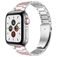 Mobigear Lissabon Stalen Apple Watch Bandje Vouwsluiting - 49/46/45/44 mm - Roze / Zilver