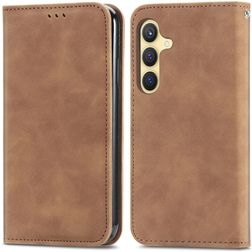 Mobigear Retro Slim Samsung Galaxy S25 Hoesje Bookcase Portemonnee - Bruin