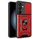 Mobigear Armor Ring Cam Slide Samsung Galaxy S24 FE Hoesje Hardcase Backcover Shockproof met Ringhouder en Camera Slider - Rood
