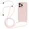 Mobigear Lanyard iPhone 14 Pro Siliconen Hoesje met koord - Sand Pink