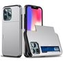 Mobigear Card iPhone 13 Pro Hoesje Hardcase Backcover Shockproof met Pasjeshouder - Zilver