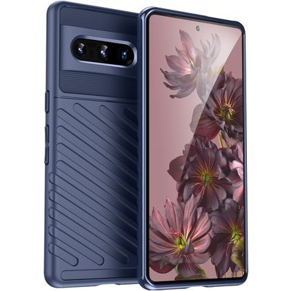 Mobigear Groove Google Pixel 7 Pro Hoesje Flexibel TPU Backcover - Blauw