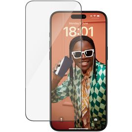 PanzerGlass Ultra-Wide Fit iPhone 15 Pro Max Glazen Screenprotector - Case Friendly + Installatie Frame - Zwart