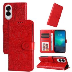 Mobigear Sunflower Samsung Galaxy S25 Edge Hoesje Bookcase Portemonnee - Rood