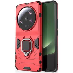 Mobigear Armor Ring Xiaomi 13 Ultra Hoesje Hardcase Backcover Shockproof met Ringhouder - Rood