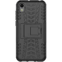 Mobigear Tire HONOR 8S Hoesje Hardcase Backcover Shockproof met Standaard - Zwart