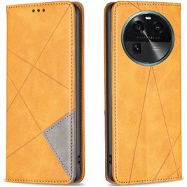 Mobigear Rhombus Slim OPPO Find X6 Hoesje Bookcase - Cognac