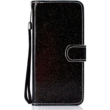 Mobigear Glitter Huawei Y6p Hoesje Bookcase Portemonnee - Zwart