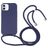 Mobigear Lanyard iPhone 16 Siliconen Hoesje met koord - Donkerblauw