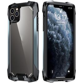 Mobigear Metal Tough iPhone 12 Pro Max Hoesje Hardcase Backcover Shockproof - Transparant / Marineblauw