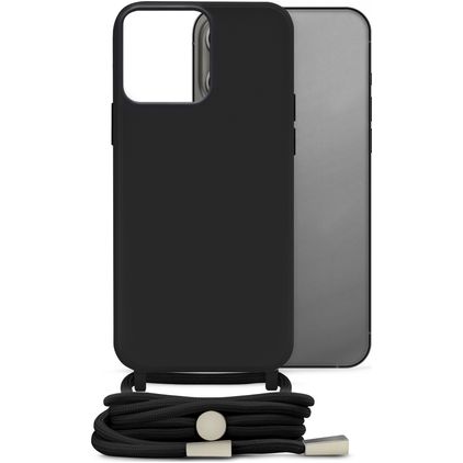 Mobilize Lanyard Gelly iPhone 13 Pro Flexibel TPU Hoesje met koord - Zwart