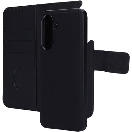 Mobiparts Samsung Galaxy A37 Hoesje Echt Leer Uitneembare 2in1 Bookcase Portemonnee - Zwart