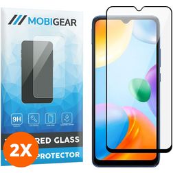 Mobigear Premium Xiaomi Redmi 10C Glazen Screenprotector - Case Friendly - Zwart (2-Pack)