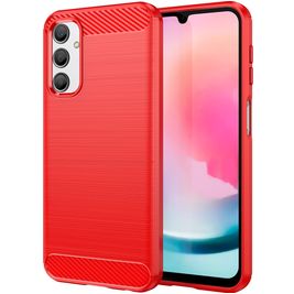 Mobigear Brushed Slim Samsung Galaxy A24 Hoesje Flexibel TPU Backcover - Rood