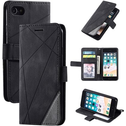 Mobigear Rhombus iPhone SE (2022) Hoesje Bookcase Portemonnee - Zwart