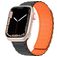 Mobigear Loop Mag Siliconen Apple Watch Bandje Magneetsluiting - 42/41/40/38 mm - Zwart / Oranje