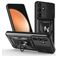 Mobigear Armor Ring Cam Slide Samsung Galaxy S25 FE Hoesje Hardcase Backcover Shockproof met Ringhouder en Camera Slider - Zwart