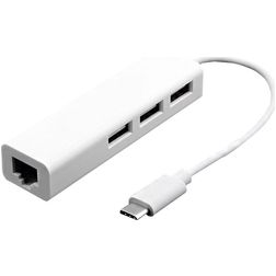 Mobigear USB-C naar Ethernet / USB-A Hub - Wit