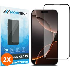 Mobigear Premium iPhone 16 Pro Max Glazen Screenprotector - Case Friendly - Zwart (2-Pack)