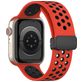 Mobigear Sport Plus Mag Siliconen Apple Watch Bandje Magneetsluiting - 49/46/45/44 mm - Zwart / Rood