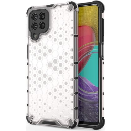 Mobigear Honeycomb Samsung Galaxy M53 Hoesje Hardcase Backcover Shockproof - Wit