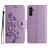 Mobigear Flowers Samsung Galaxy A36 Hoesje Bookcase Portemonnee - Paars