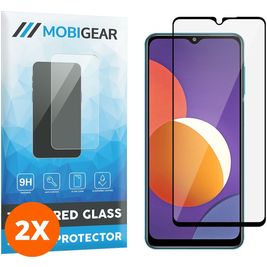 Mobigear Premium Samsung Galaxy M12 Glazen Screenprotector - Case Friendly - Zwart (2-Pack)