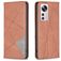 Mobigear Rhombus slim Xiaomi 12 Lite Hoesje Bookcase - Bruin