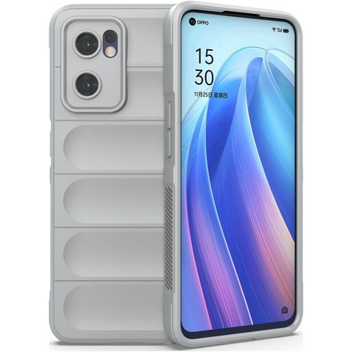 Mobigear Bumpy OPPO Find X5 Lite Hoesje Flexibel TPU Backcover - Grijs