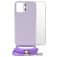 Mobilize Lanyard Gelly iPhone 13 Pro Max Flexibel TPU Hoesje met koord - Pastel Purple