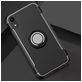 Mobigear Armor Ring iPhone XR Hoesje Hardcase Backcover Shockproof met Ringhouder - Zwart
