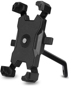 Mobigear PushHold Telefoonhouder Motor Achteruitkijkspiegel Klem Universeel - Zwart