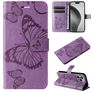 Mobigear Butterfly iPhone 16 Pro Max Hoesje Bookcase Portemonnee - Paars