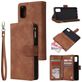 Mobigear Zipper Samsung Galaxy A41 Hoesje Bookcase Portemonnee - Bruin